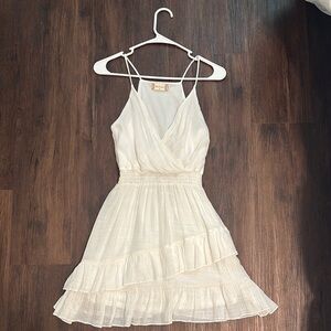 Altar'd State White Smocked Tiered Mini Dress